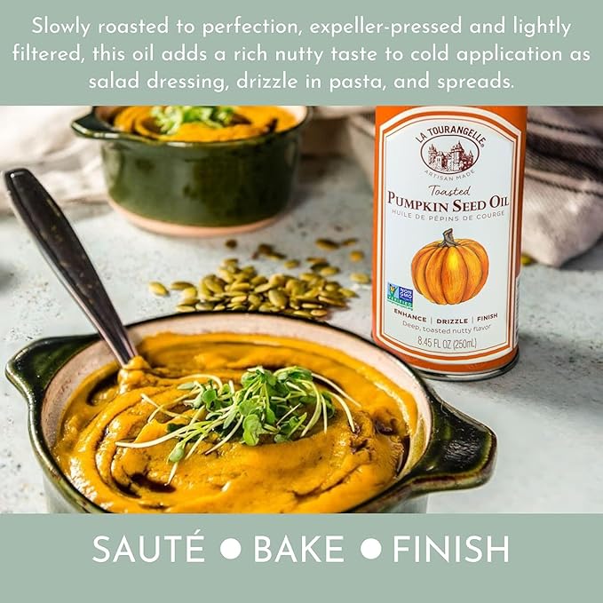 La Tourangelle, Toasted Pumpkin Seed Oil, Great for Cooking, Salad Dressings, Pastas, and Spreads