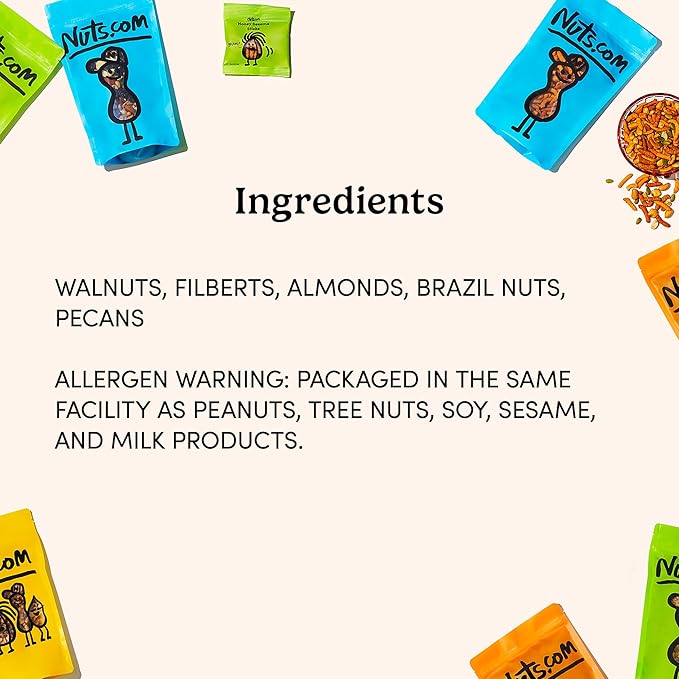 Nuts.com ??Mixed Nuts in Shell ??2 Lb Bag, Healthy Snack Sampler, Includes Premium Walnuts