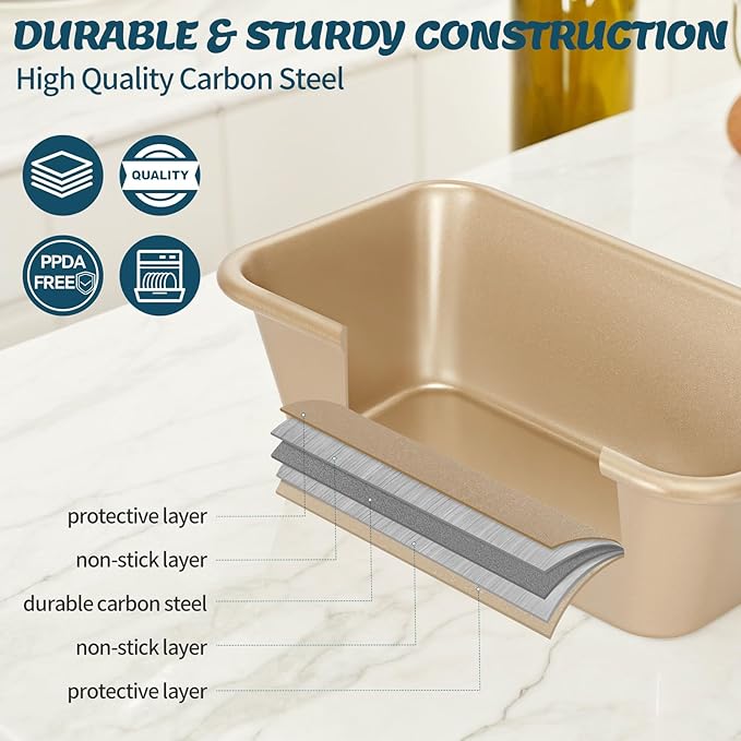 Baking Pans Set, Nonstick Stackable Bakeware Sets, Oven Pans for Cooking, AIVIKI 6 Pieces Baking