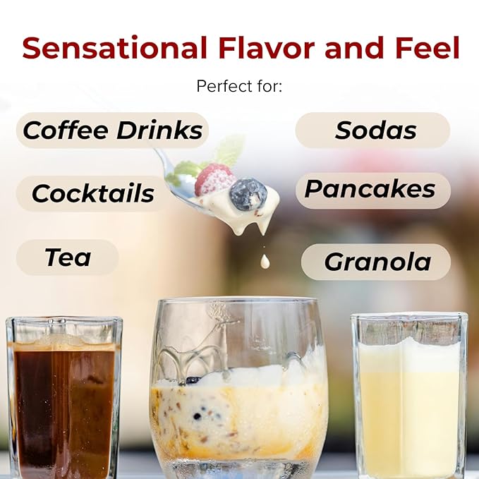 Dolcezza Vanilla Allulose Syrup, All Natural Low Sugar Sweetener for Coffee, Mixed Drinks and