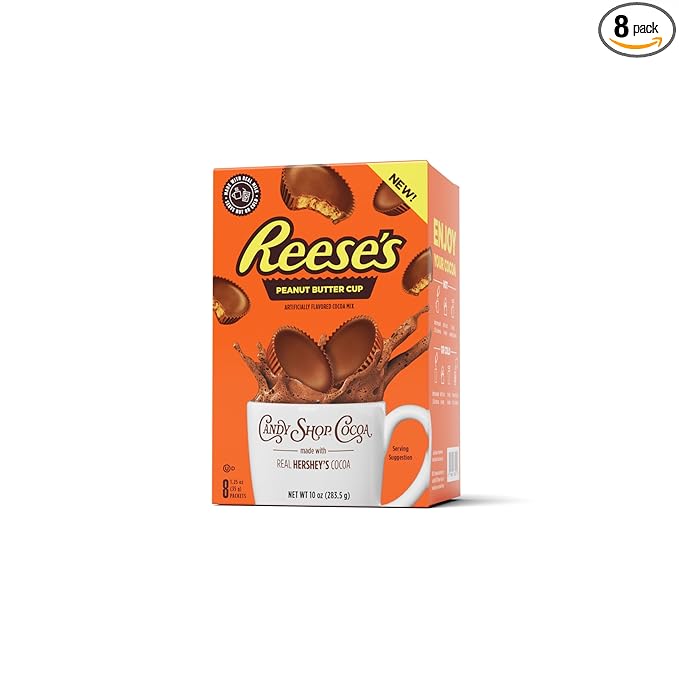 Candy Shop Cocoa REESE'S Peanut Butter Cup Cocoa Mix Hot Chocolate Make Hot or Iced Cocoa Made With