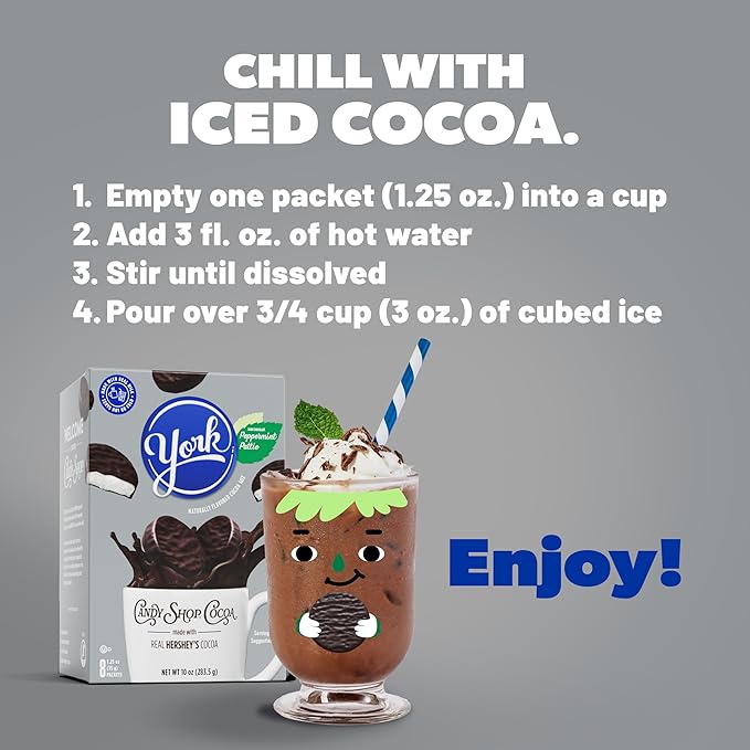 Candy Shop Cocoa YORK Peppermint Pattie Cocoa Mix Hot Chocolate Make Hot or Iced Cocoa Made With