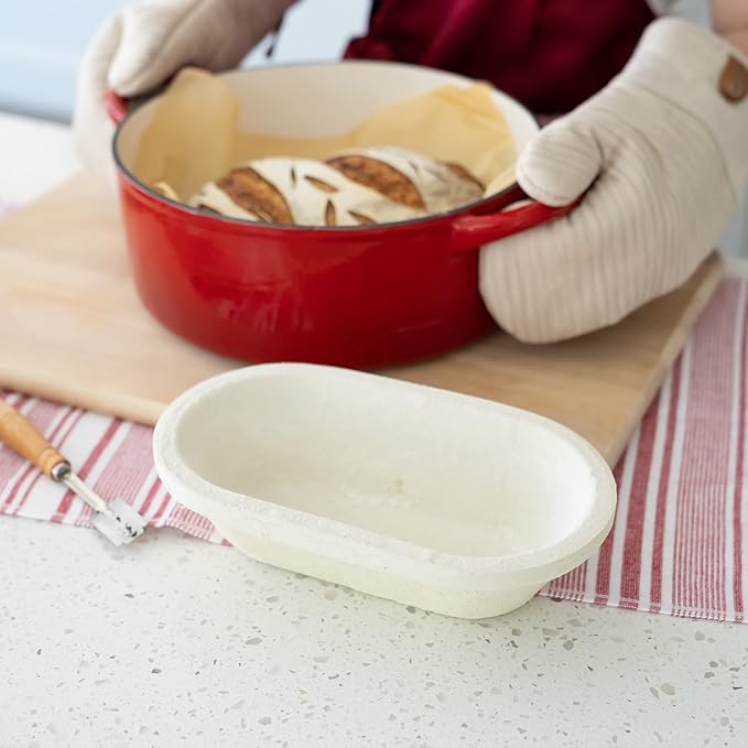 Bulka Small Oval 500g Banneton Bread Proofing Basket Pressed Wood Pulp Brotform - Plane Non-Stick