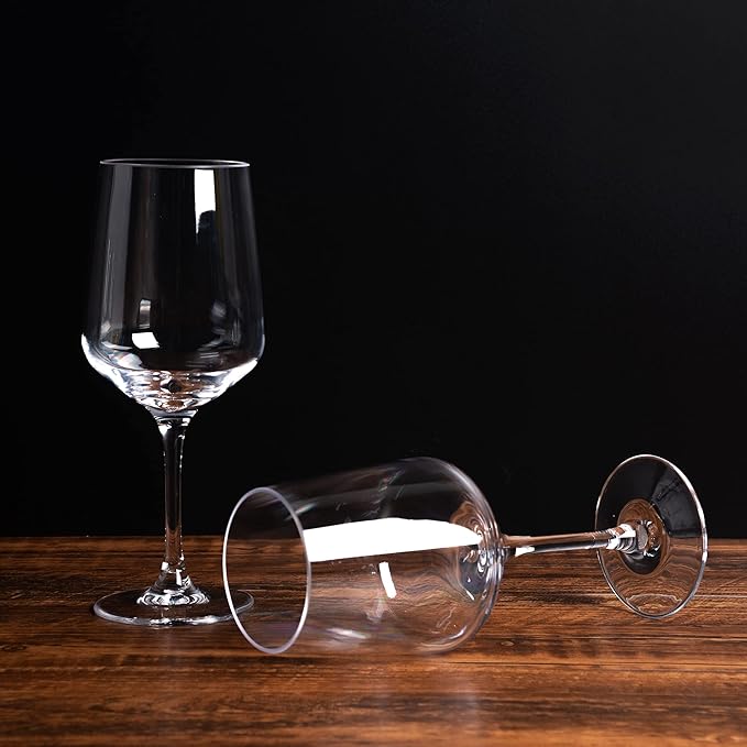 KOXIN-KARLU Unbreakable Classic 18 ounce All-Purpose Plastic Stem Wine Glasses Acrylic Glasses, Set