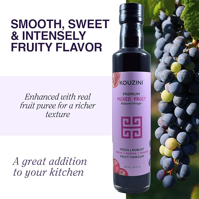 Kouzini Ultra Premium Mixed Fruit Balsamic Vinegar, Aged Balsamic Vinegars from Modena, Italy