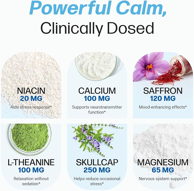 Life Happns Chillax, Calm Support Supplement, L Theanine, Magnesium, GABA and Saffron Supplements