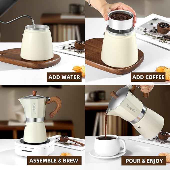 Stovetop Espresso Maker Moka Pot, Cuban Coffee Maker Stove top coffee maker Moka Italian Espresso