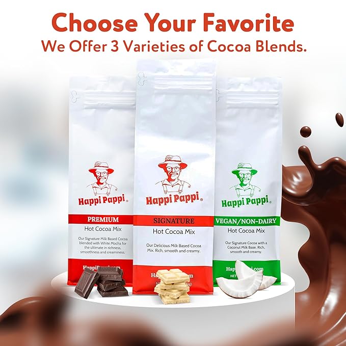 Happi Pappi - Signature Hot Cocoa Mix, Milk-Based Rich Smooth and Creamy Cocoa Powder for Instant