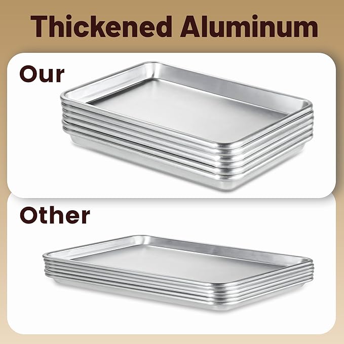 12 Pack Half Size Baking Sheet Pan Aluminum Commercial Pan for Oven Freezer Bakery Hotel Restaurant
