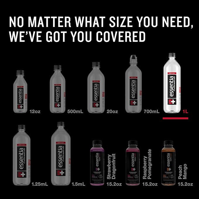 Essentia Water Bottled, Ionized Alkaline Water:99.9% Pure, Infused With Electrolytes, 9.5 pH Or