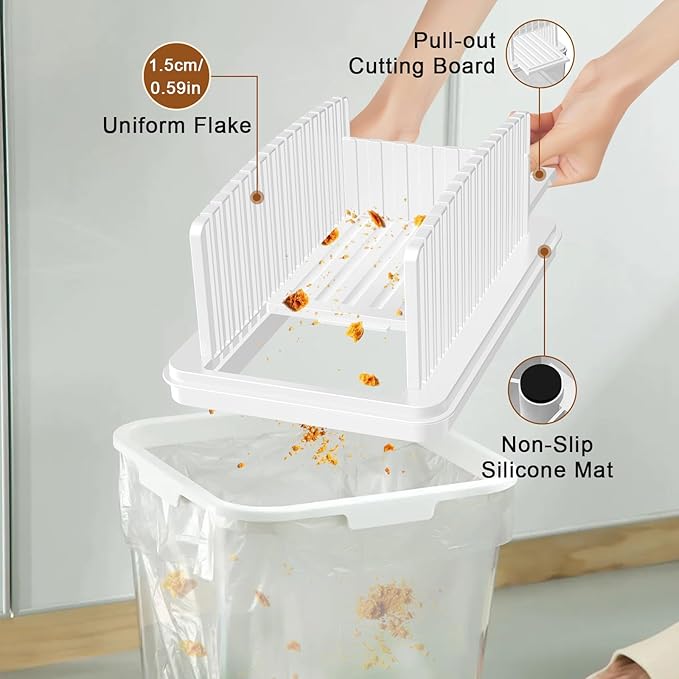 Upgrade Pull Out Bread Slicer for Homemade Bread, Foldable Bread Slicing Guide,Removable Cutting