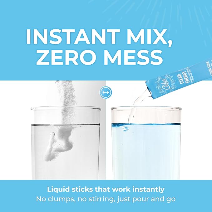 Curly's Clean Energy Caffeine & Electrolyte Sticks - Energize Your Favorite Drink - Keto, Paleo &