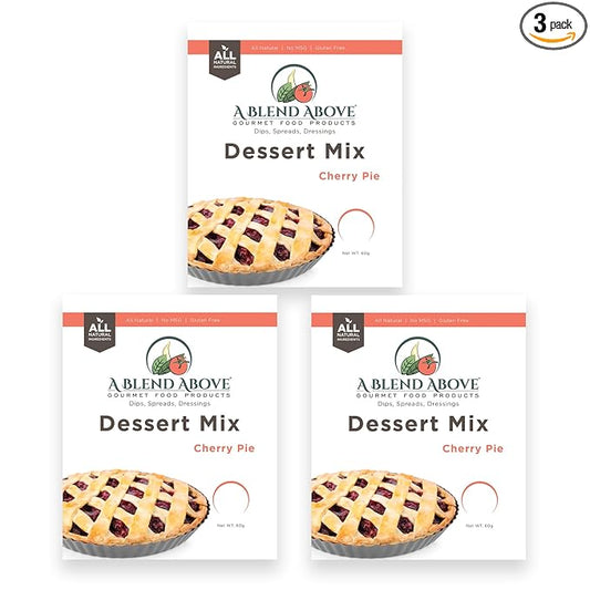 A Blend Above Cherry Pie No Bake Dessert Mix - All Natural, Vegan, Gluten Free, No MSG - Instant