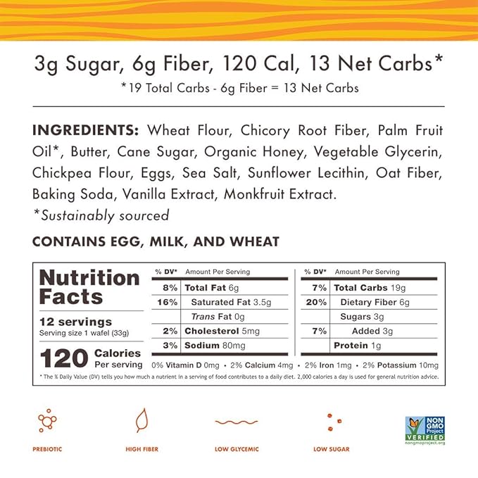 Rip Van Wafels Honey & Oats Stroopwafels - Healthy Snacks - Non GMO Snack - Keto Friendly - Office