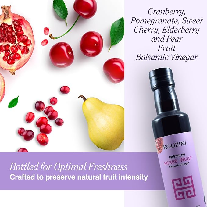 Kouzini Ultra Premium Mixed Fruit Balsamic Vinegar, Aged Balsamic Vinegars from Modena, Italy