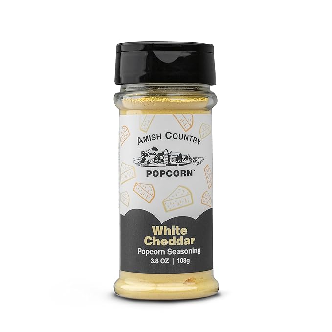 Amish Country Popcorn | Seasoning Variety Pack | 4 Bottles | White Cheddar - Cheddar Cheese - Sour