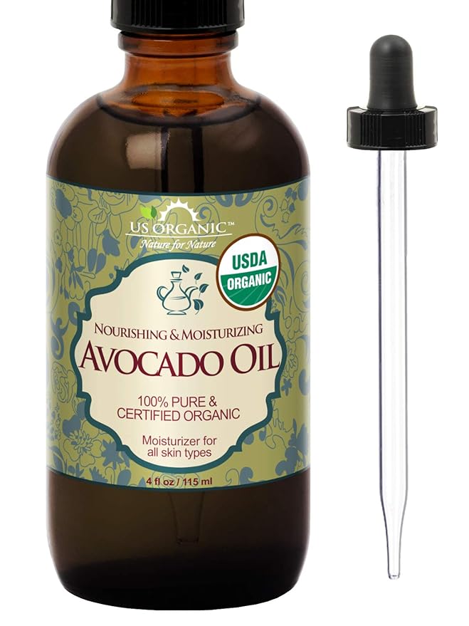 US Organic Avocado Oil Unrefined Virgin, USDA Certified Organic, 100% Pure & Natural, Cold Pressed