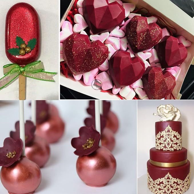 Burgundy Luster Dust Edible for Cakes Cocktails ??10g Colaele Edible Shimmering Dust for