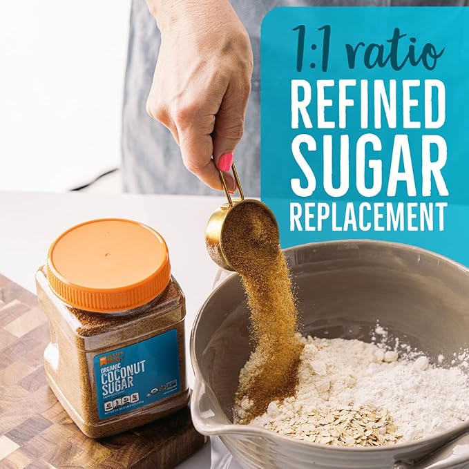 BetterBody Foods Organic Coconut Sugar, Gluten-Free, Non-GMO, Low Glycemic Sugar Substitute, 1.5