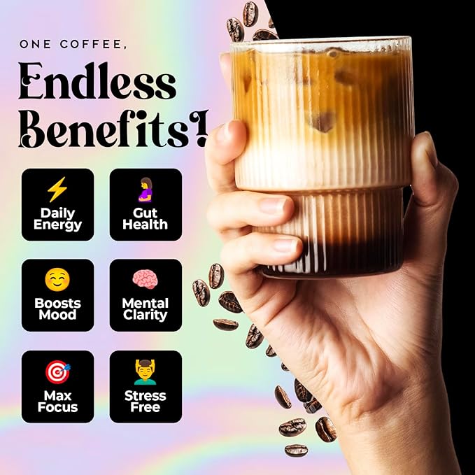 Mushroom Coffee with Grass-Fed Collagen Peptides ??Lion?™s Mane, Chaga & L-Theanine ??45mg Caffeine
