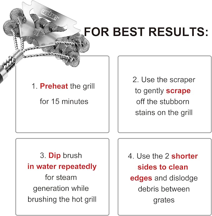 GRILLART Grill Brush for Outdoor Grill Bristle Free - Safe BBQ Grill Cleaner Brush - 18" BBQ Brush