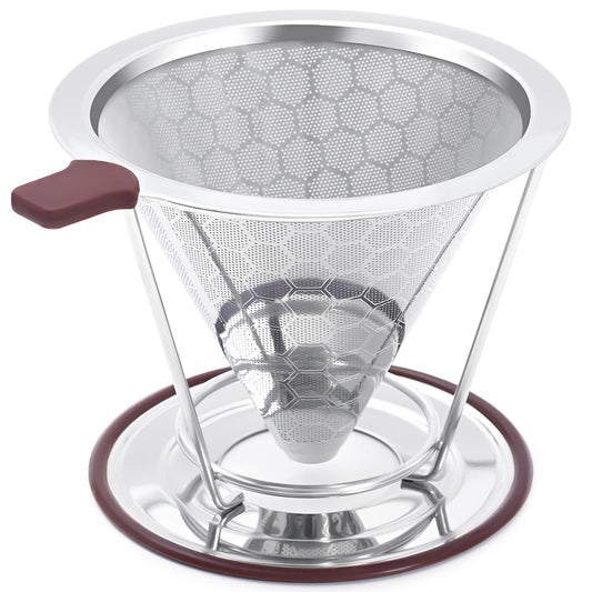 Pour Over Coffee Dripper, MISETTO Stainless Steel Filter,Easy to Clean Paperless pour over coffee