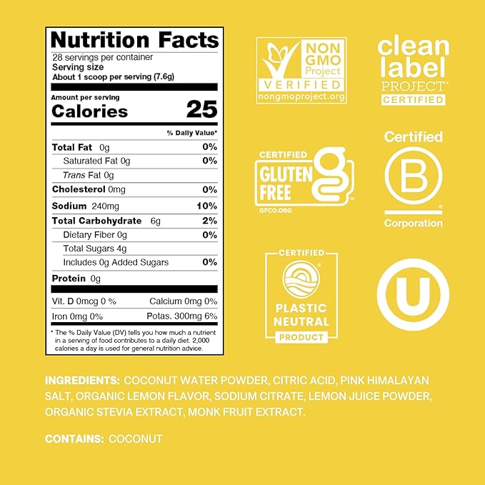 Cure Hydration | Plant-Based Electrolyte Drink Mix | No Added Sugar | FSA-HSA | Dehydration Relief