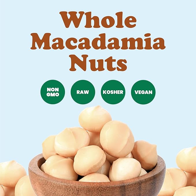 Food to Live Whole Macadamia Nuts, 1 Pound – Non-GMO Verified, Raw, Unsalted, Unroasted, Keto