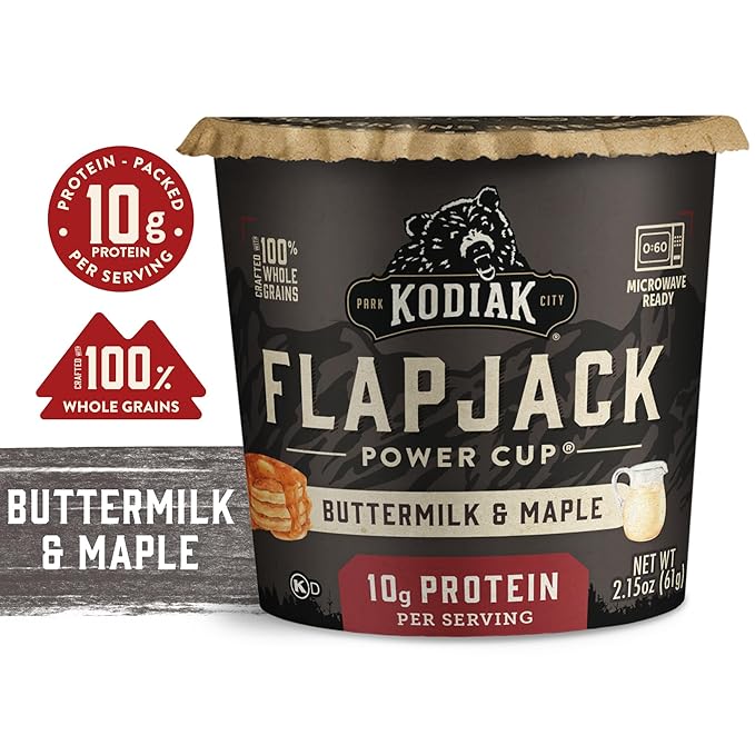 Kodiak Cakes Instant Pancake & Flapjack Cups, Buttermilk & Maple, High Protein, 100% Whole Grains