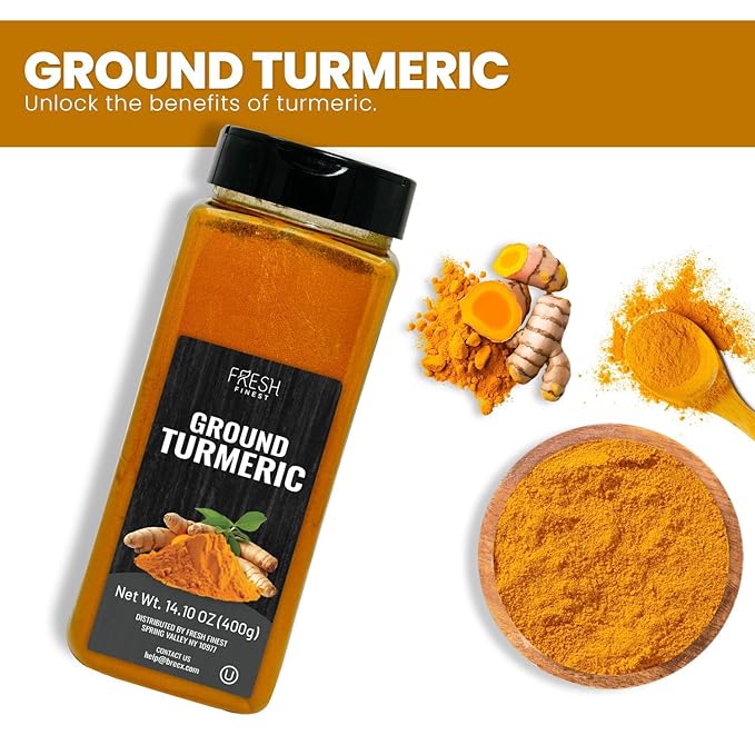 Fresh Finest Ground Turmeric Powder, Kosher & Non-GMO, 400G (14.1oz)