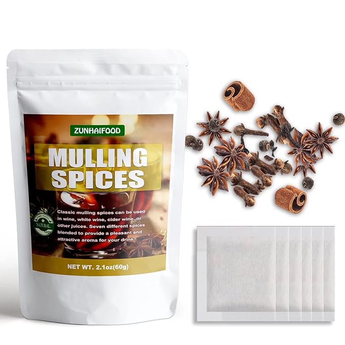 Zunhai Food Mulling Spices in Tea Bags - 30 Count (Pack of 1) for Apple Cider, Wine, Juice, Tea
