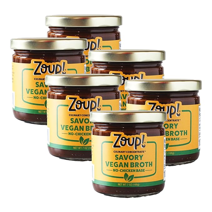 Zoup! Good, Really Good Savory No-Chicken Vegan Broth Culinary Concentrate, 6 Pack, 7 Oz Each