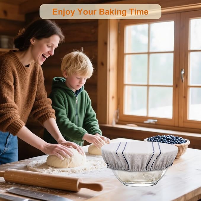 Reusable Bowl Covers for Bread Proofing, 9/10/13 Inches Bread Proofing Cover, 3 Pcs Linen Cotton