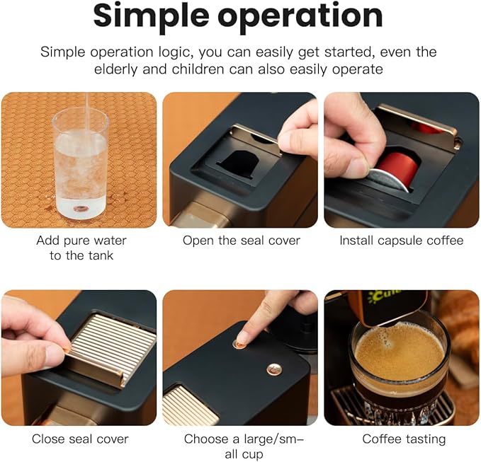 Mini Espresso Coffee Machine for Capsules Compatible with Nespresso OriginalL Machine, Espresso