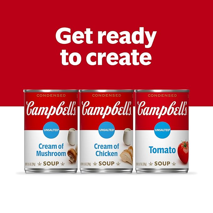 Campbell?™s Condensed Unsalted Cream of Mushroom Soup, 10.5 Ounce Can (Pack of 12), brand is