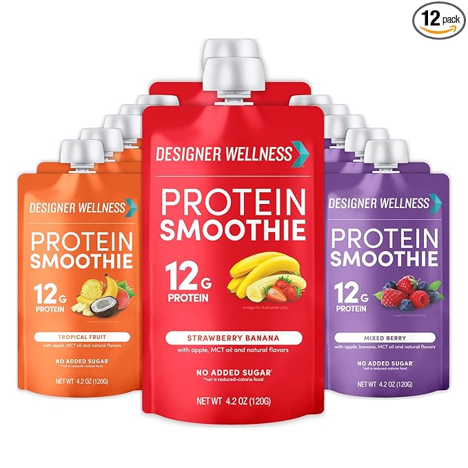Designer Wellness Protein Smoothie, Real Fruit, 12g Protein, Low Carb, Zero Added Sugar