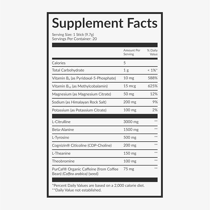 Beam Pre Workout Powder for Energy, Focus & Endurance ??Natural Caffeine from PurCaf, Cognizin