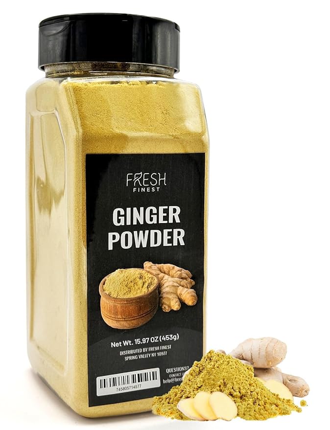 Fresh Finest Ginger Powder - 15.97oz (453G) - Pure Ground Ginger Root for Culinary & Health