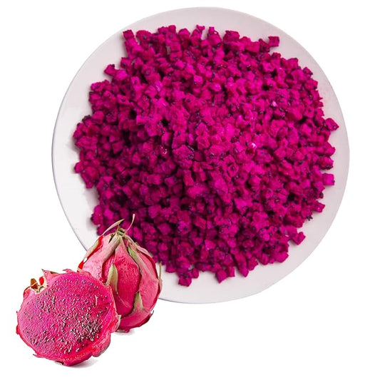 Freeze-Dried Diced Dragon Fruit Snack - 4.23 Oz,Freeze-Dried Pitaya grain (Dragonfruit) dragon