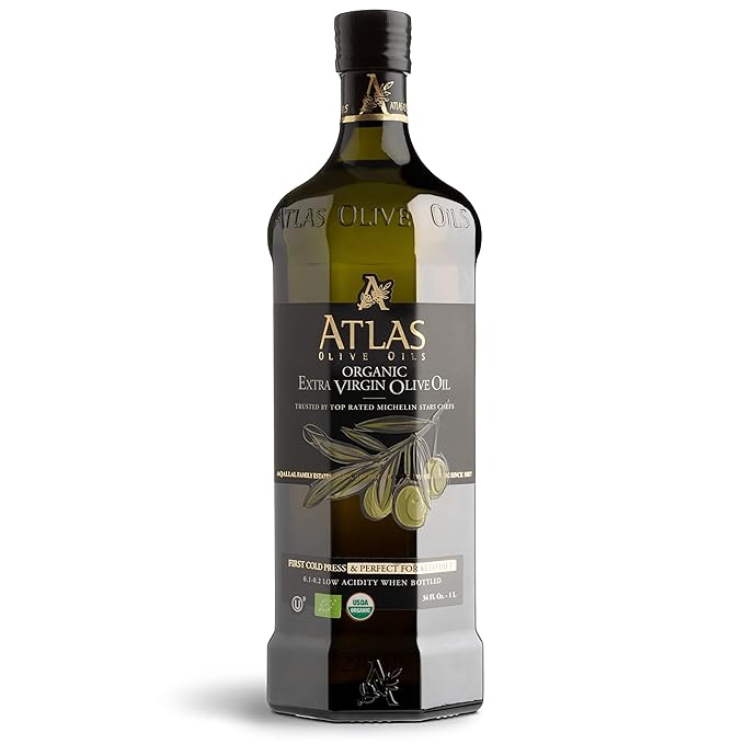 Atlas 1 LT Cold Press Extra Virgin Olive Oil in Glass Bottle, Polyphenol Rich from Morocco | Newly