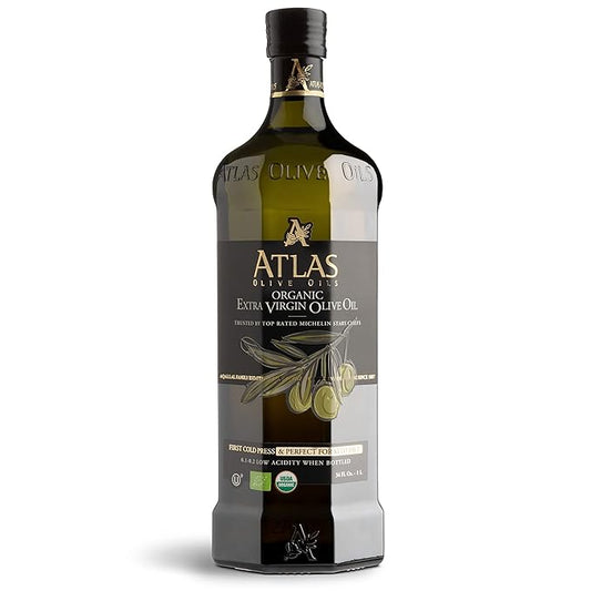 Atlas 1 LT Cold Press Extra Virgin Olive Oil in Glass Bottle, Polyphenol Rich from Morocco | Newly