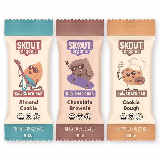 Skout Organic Dessert Inspired Kids Snack Bar Variety Pack (18 Pack) | Organic Kids Snack Bars |