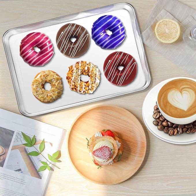 Baking Sheet, Yododo Stainless Steel Baking Pans Tray Cookie Sheet Toaster Oven Tray Pan Cookie
