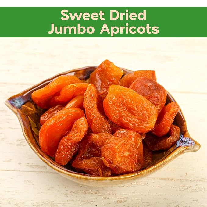 Sincerely Nuts - Dried Jumbo California Apricots | Two Lb. Bag | Dehydrated | Sweet Gourmet
