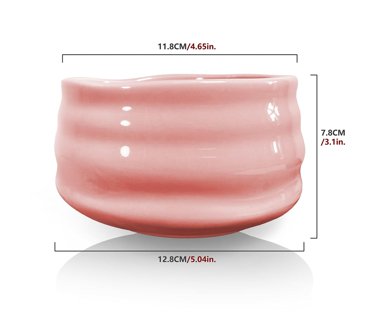 AIYICIII Ceramic Matcha Bowl Handmade Chawan 500ml (Pink)