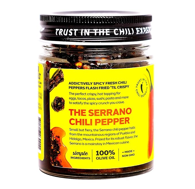 Don Chilio Medium Heat Serrano Mexican Chile Crisp, 5 oz, 2 Pack ??Crunchy Sliced Serrano Fried