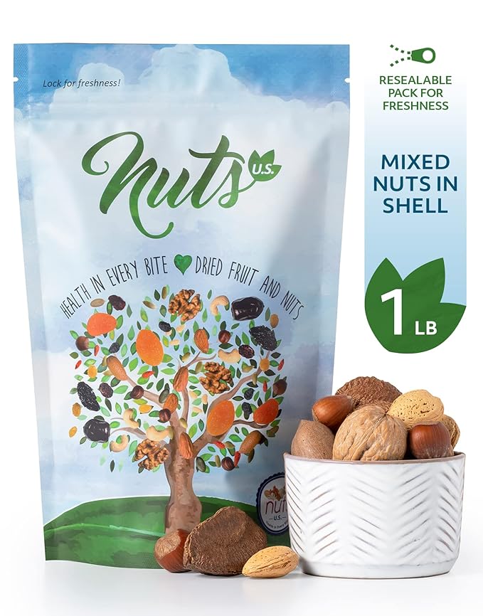 NUTS U.S. ??Mixed Nuts In Shell (Almonds, Walnuts, Hazelnuts, Pecans, Brazil Nuts) | No Added