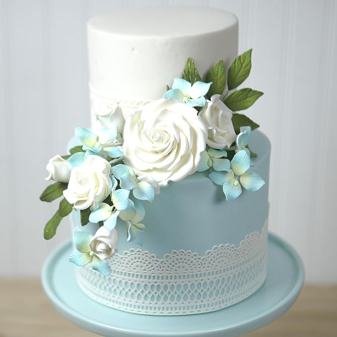 Global Sugar Art Rebecca Rose Sugar Cake Flowers, White 2 Inches, 8 Count by Chef Alan Tetreault