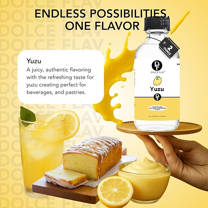 Dolce Flav Natural Yuzu Flavoring ??Bright, Citrusy Japanese Lemon-Grapefruit Taste | 2 oz Extract