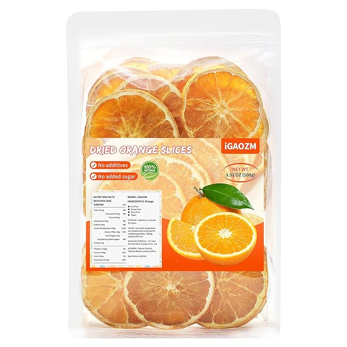 iGAOZM Dried Orange Slices,Dehydrated Oranges Slices For Cocktails,3.52oz/100g,No Sugar Added No